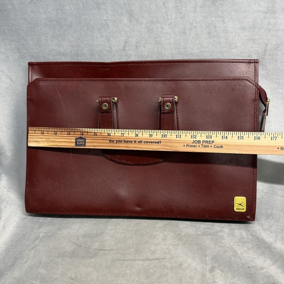 Airway Brown Business Case Mens 16" Vinyl Briefcase Soft Sided Portfolio Bag - Picture 10 of 13